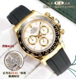 relogio rolex pulseira de borracha Daytona Dandong 4131 Movement OXJ29092 White Dial Rubber Strap Watch